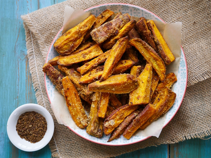 Healthy Cumin Seed and Coconut Sweet Potato Wedges by Nourish Everyday
