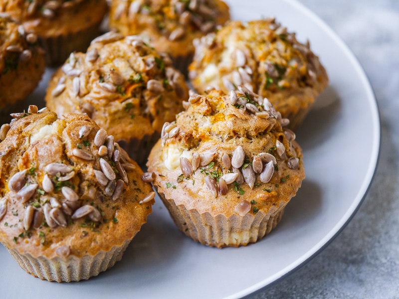 Buckwheat, Carrot and Feta Savoury Muffins - gluten free savoury muffins make the perfect, sugar free, healthy snack! Easy to make, soft and bready, they’re incredibly DELICIOUS.